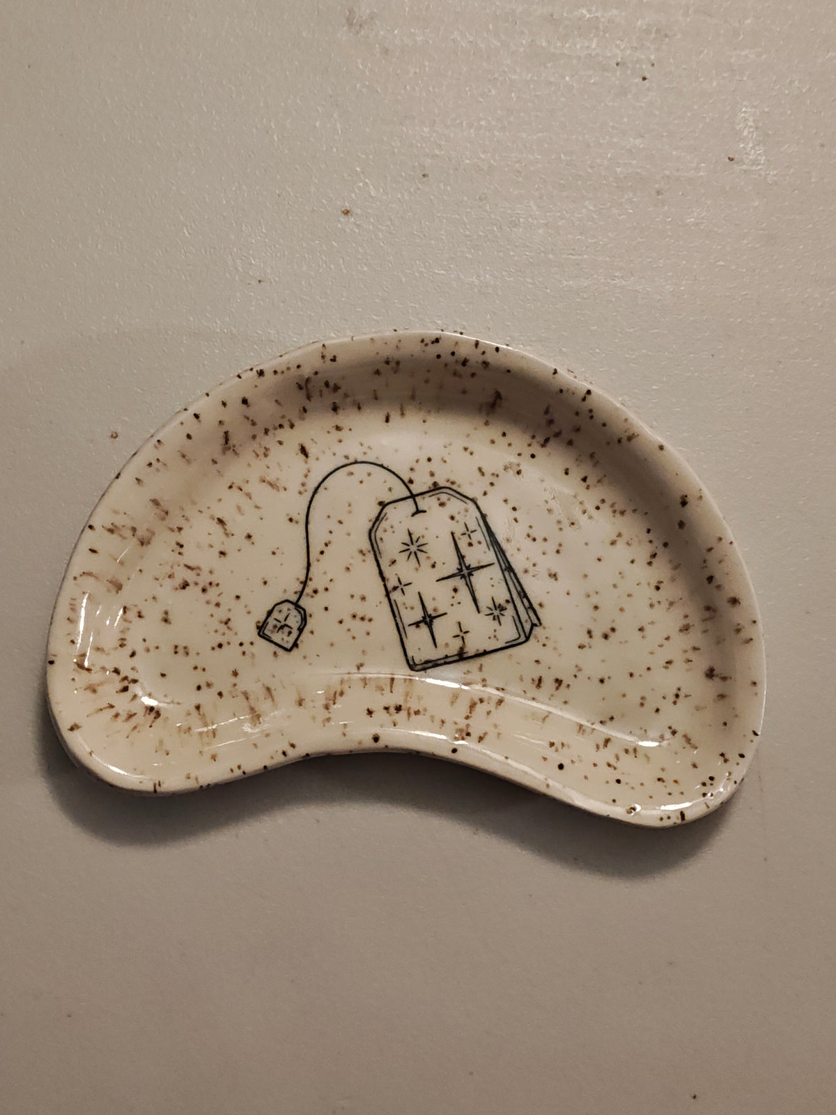 Bean Shaped Teabag Trinket Dish 8 - Sparkles