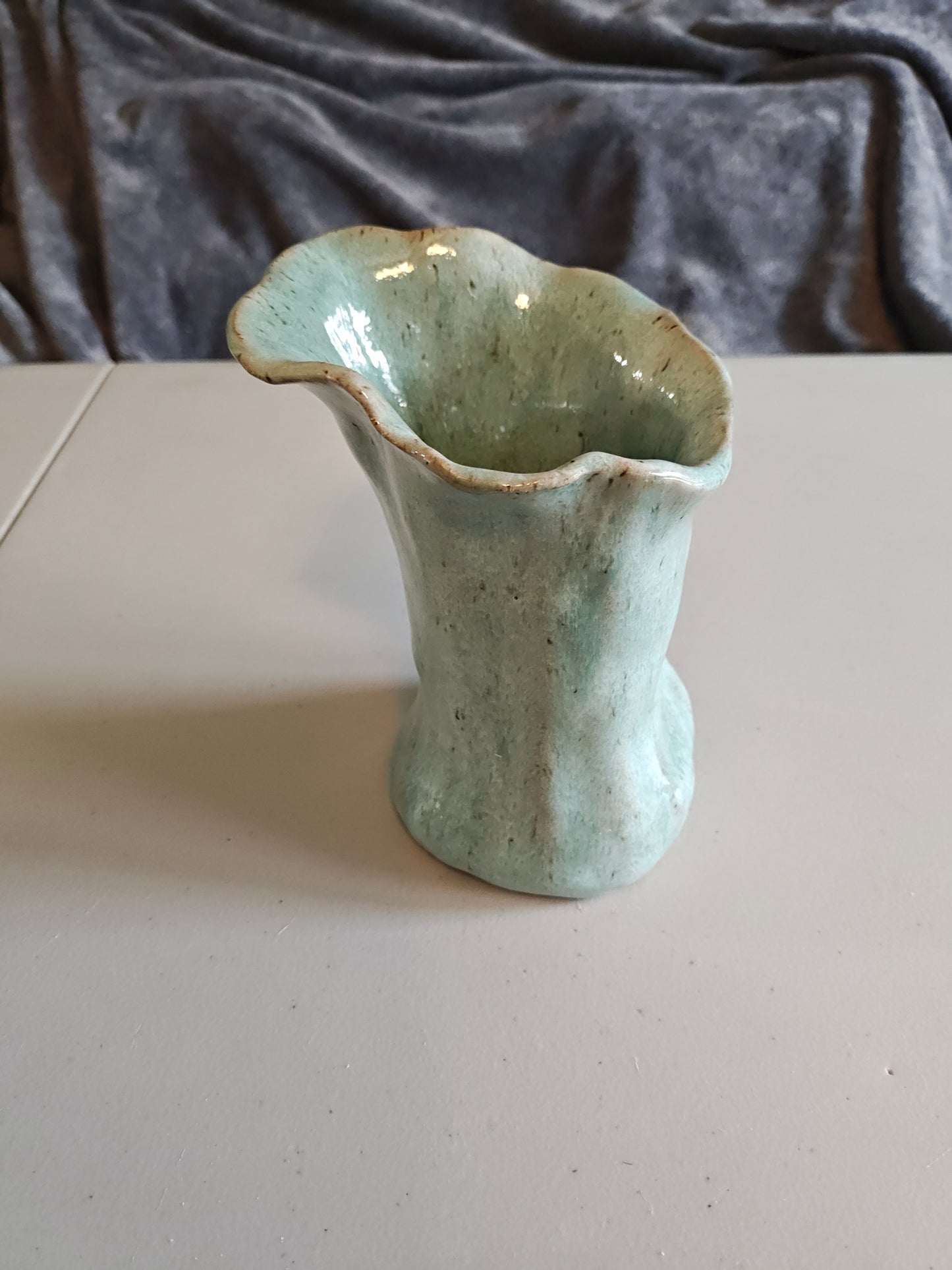 Blue free form vase