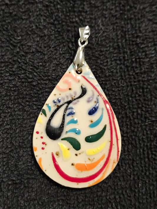 Rainbow Paisley and Scrollwork Pendant - P98