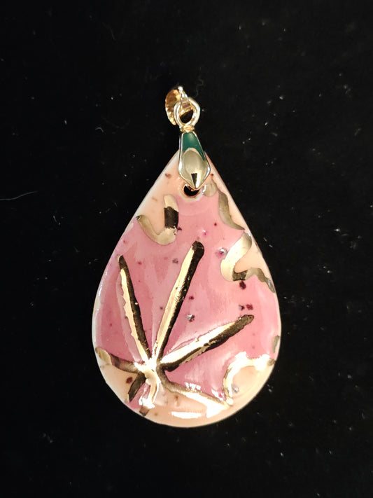 Red and Gold Leaf Pendant - P73