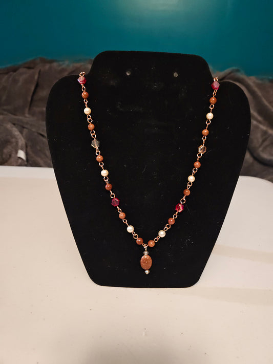Sandstone and Crystal Necklace - C16