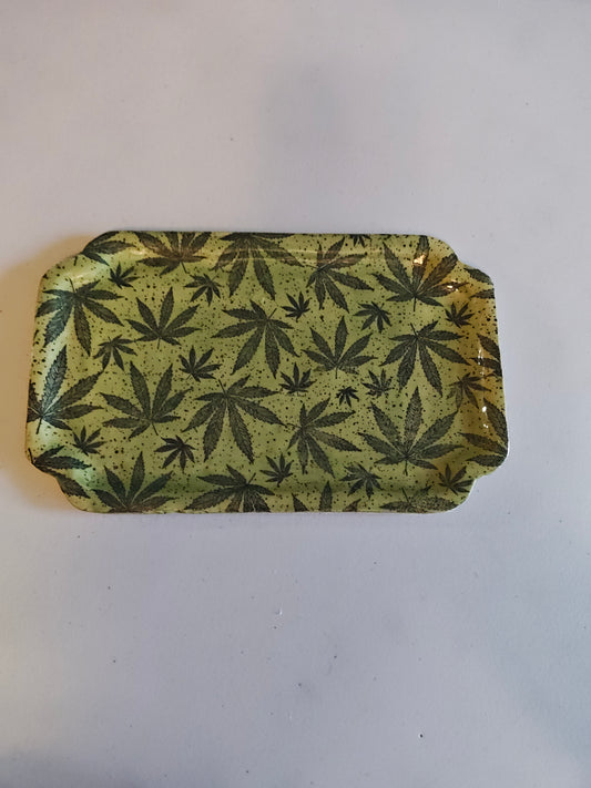 Rectangular Plate with Leaf Pattern