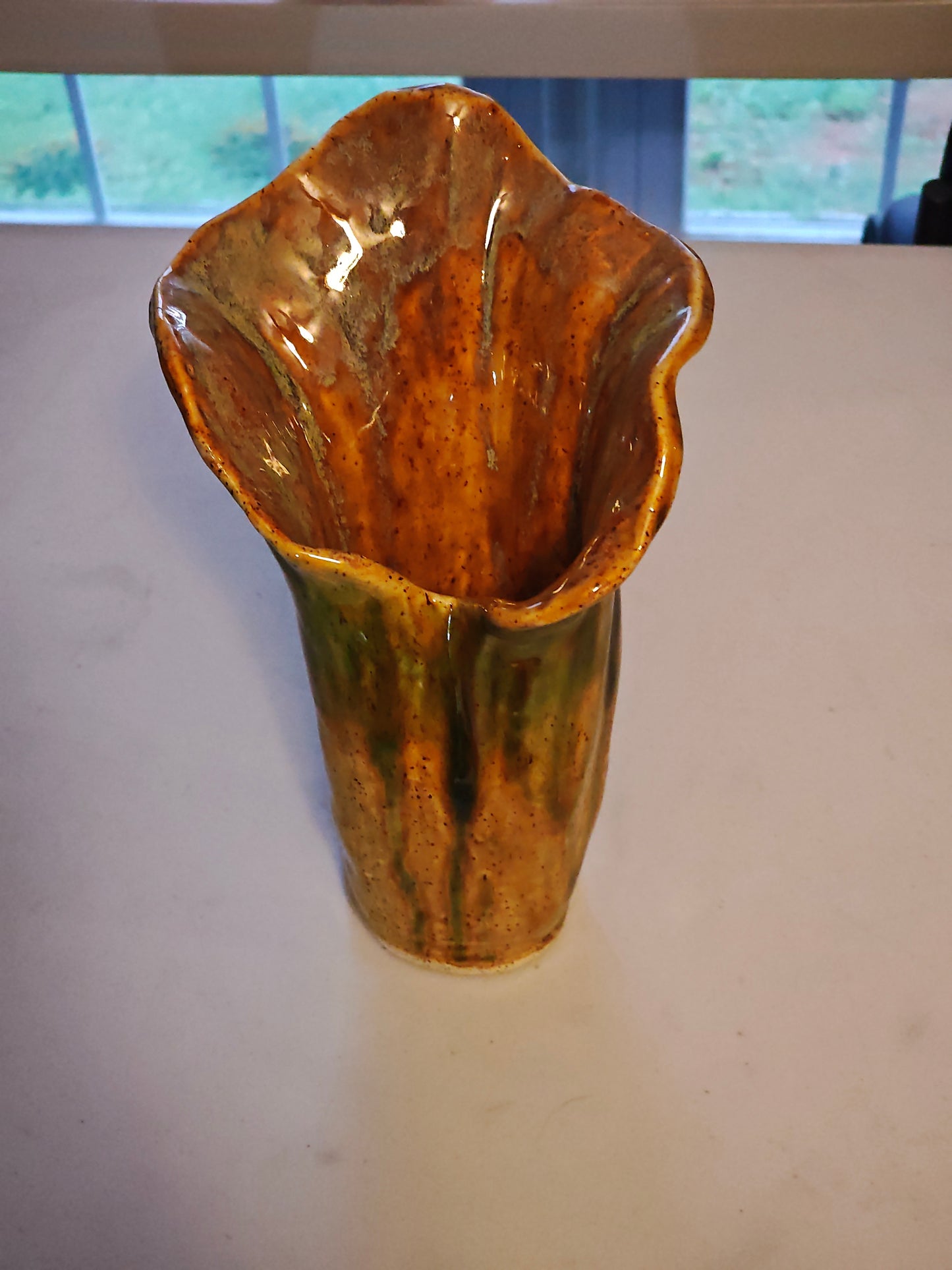 Brown Free Form Vase