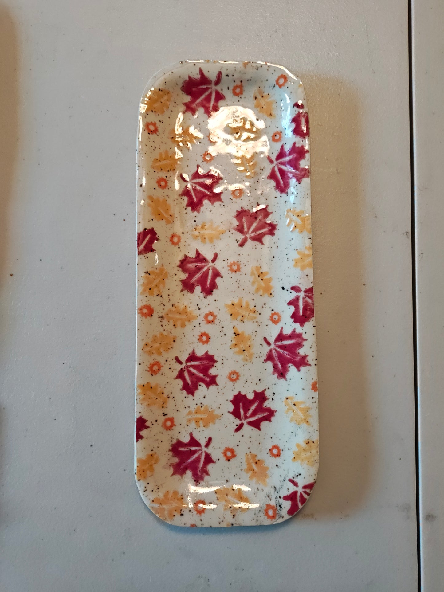 Hand Painted Fall Leaf Tray
