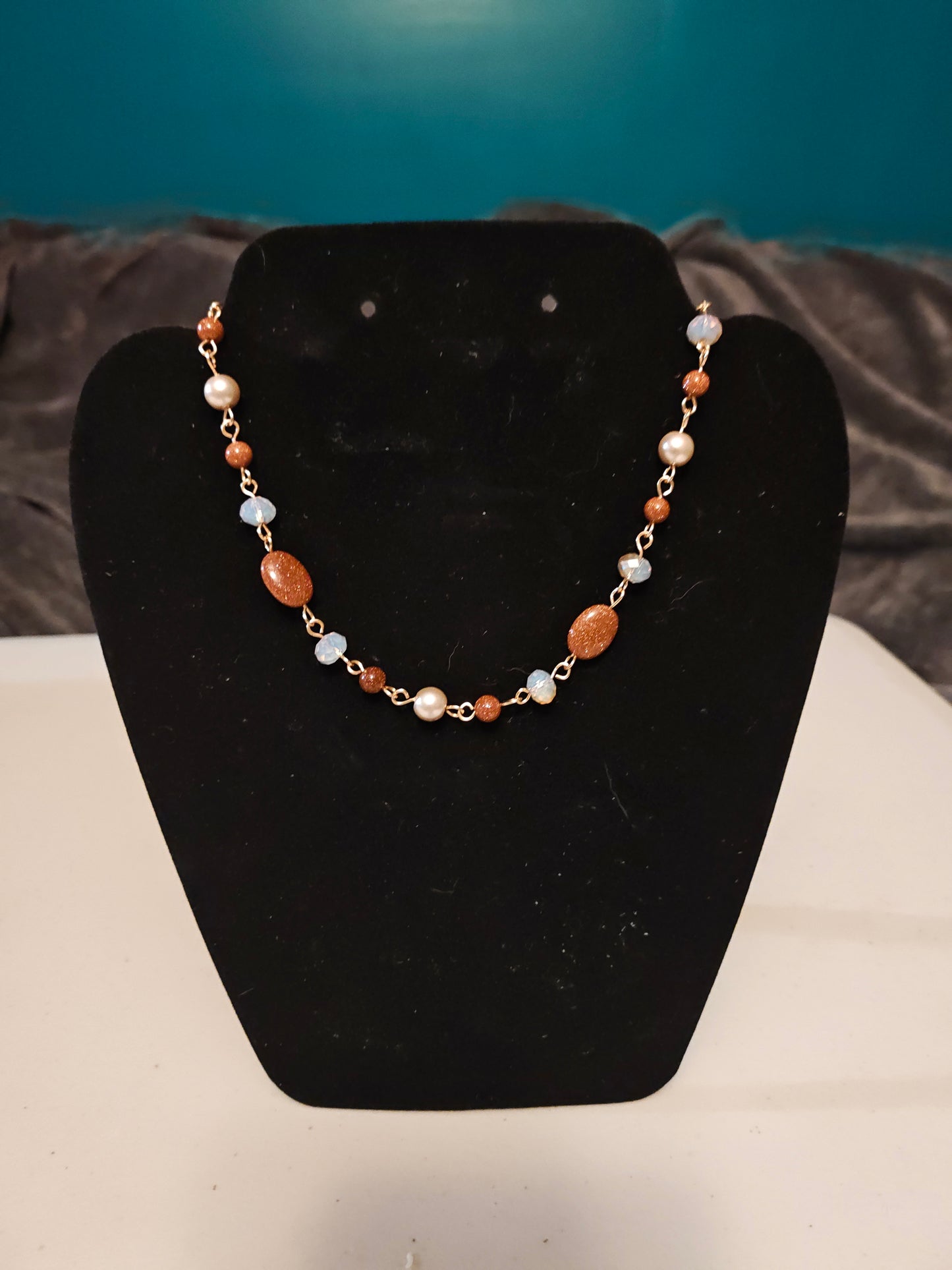Sandstone and Crystal Necklace - 19