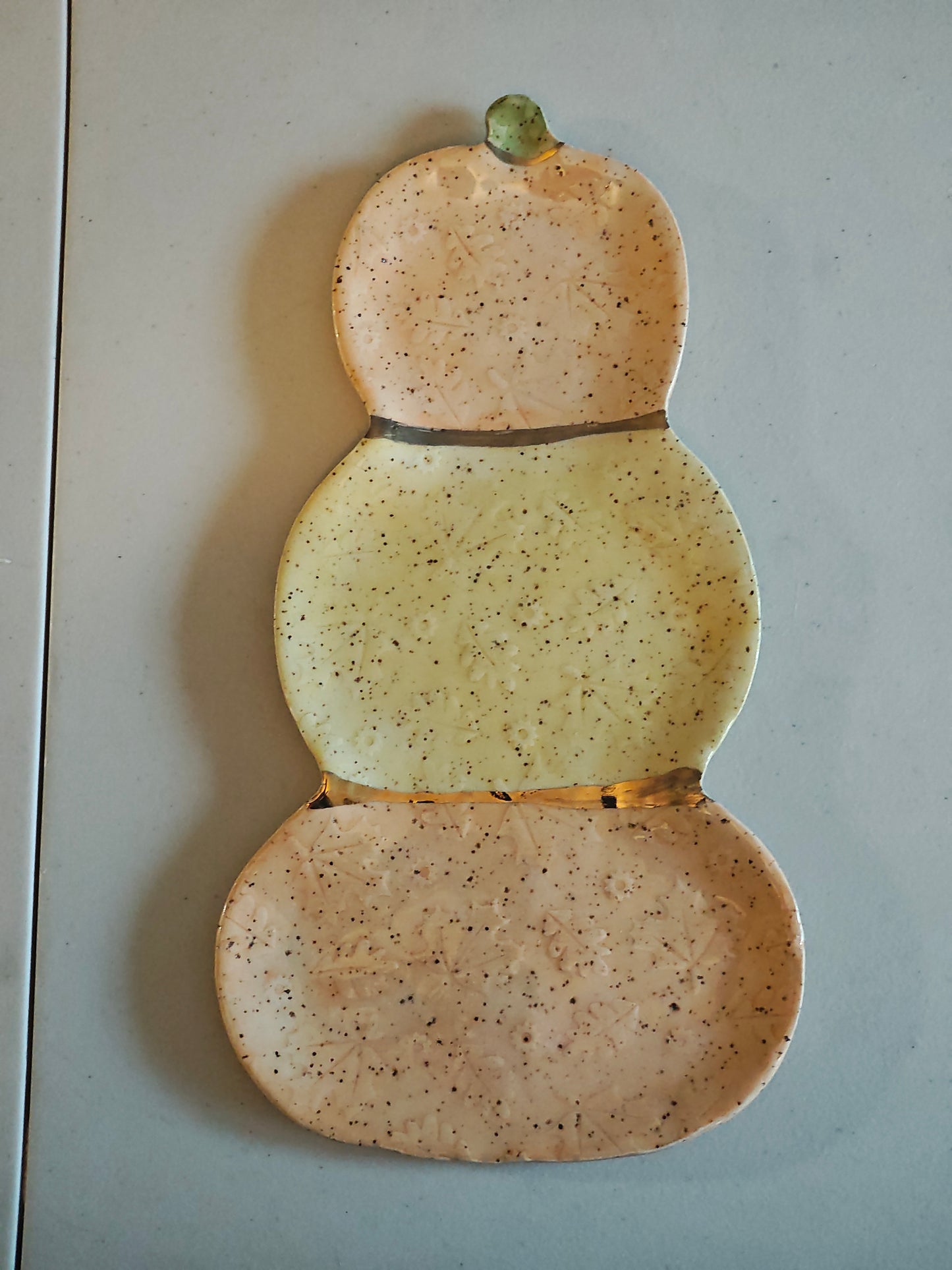Stacked Pumpkin Platter with Gold Luster