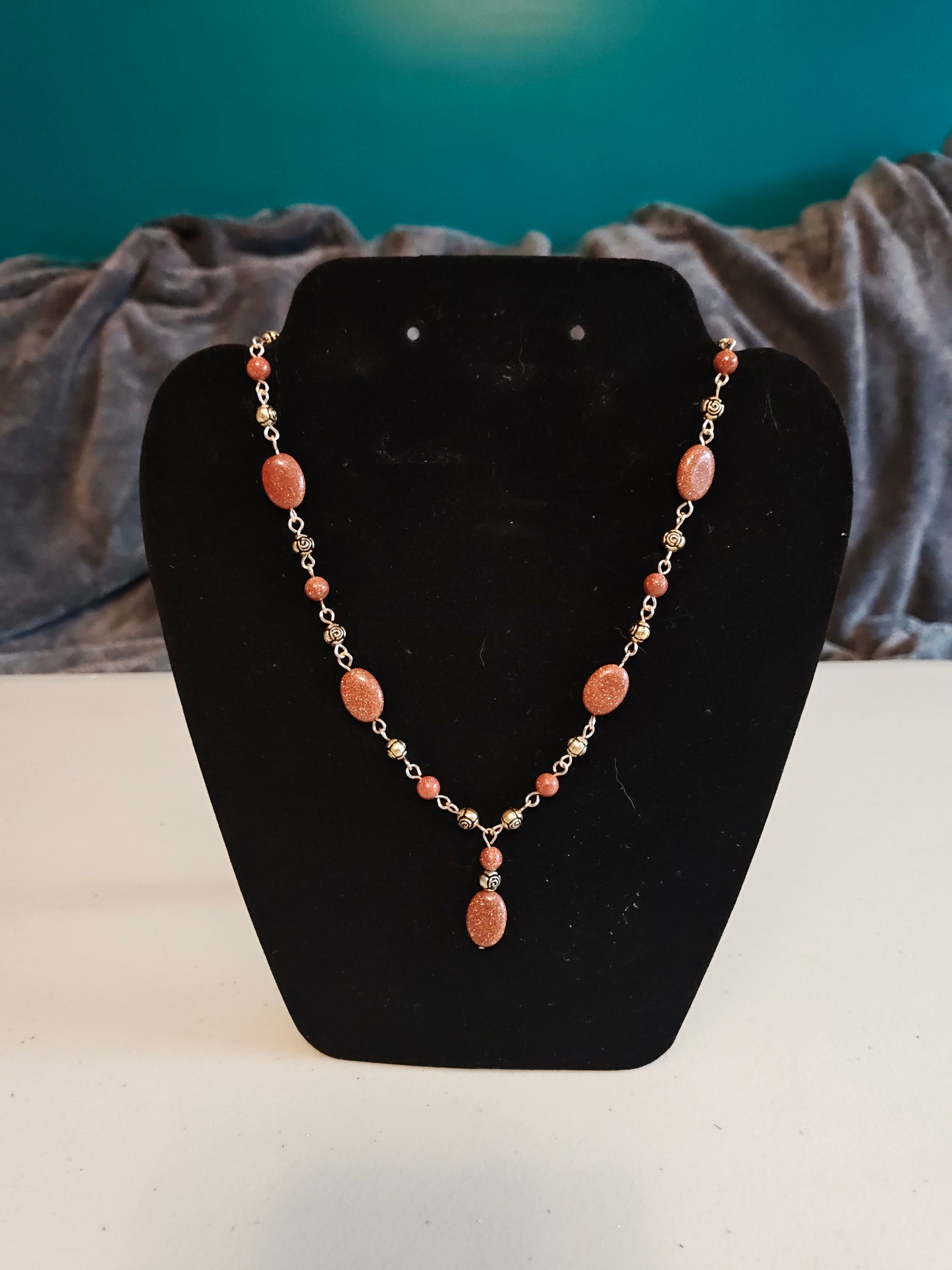 Sandstone and Rose Necklace - C42