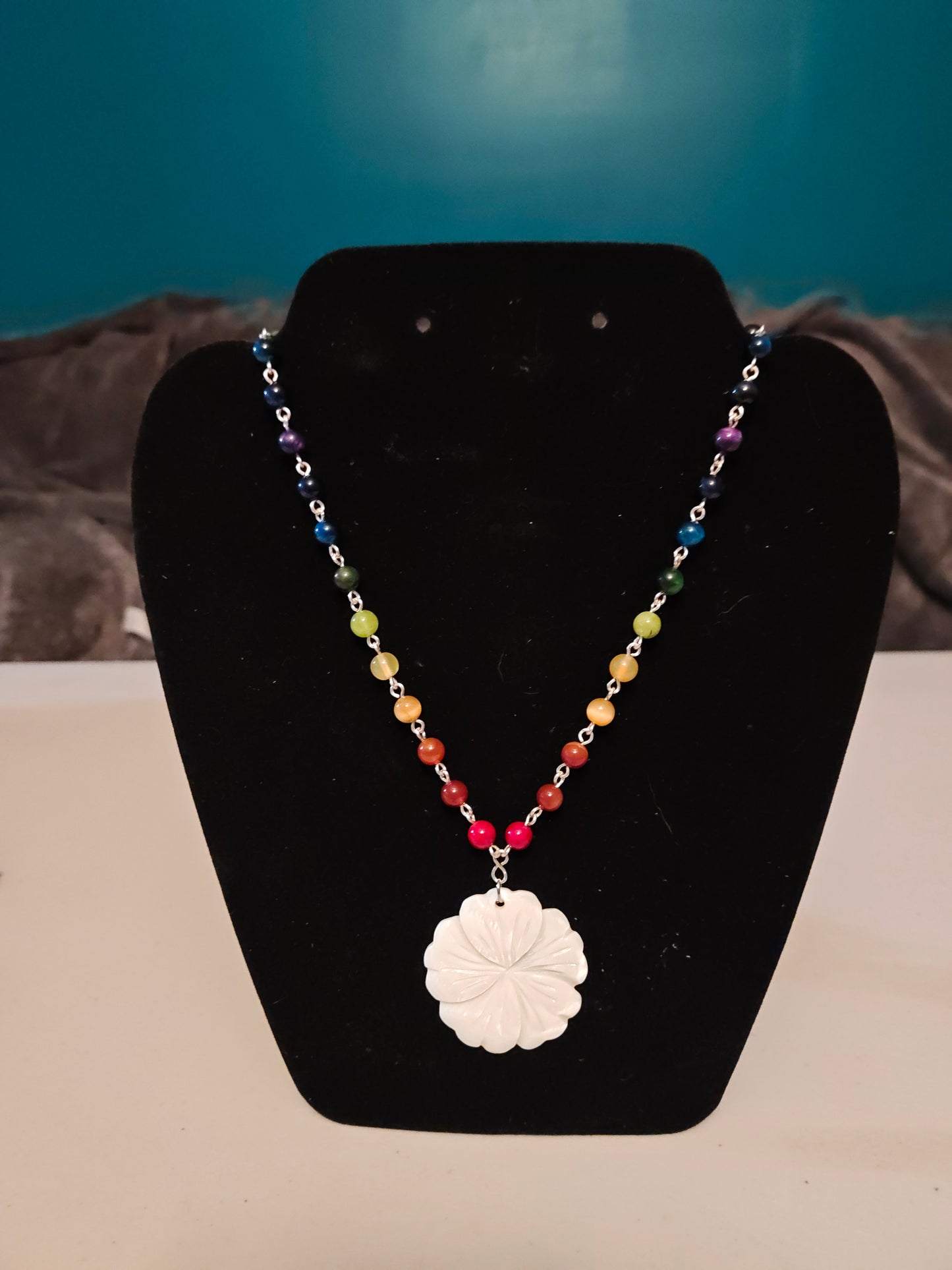 Rainbow Flower Necklace - C22