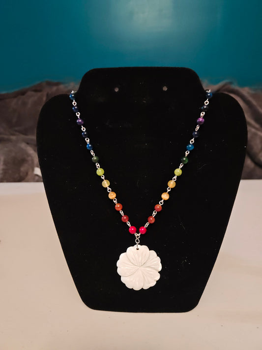 Rainbow Flower Necklace - C22