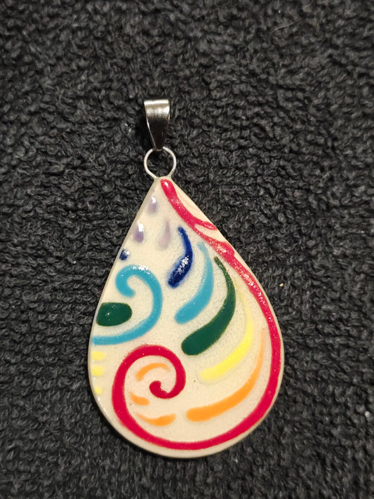 Rainbow Scrollwork Pendant - P116