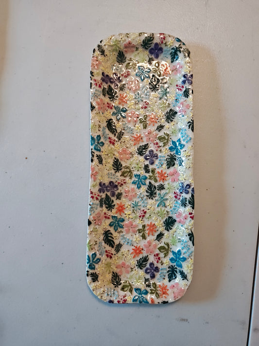 Hand Painted Floral Pattern Tray