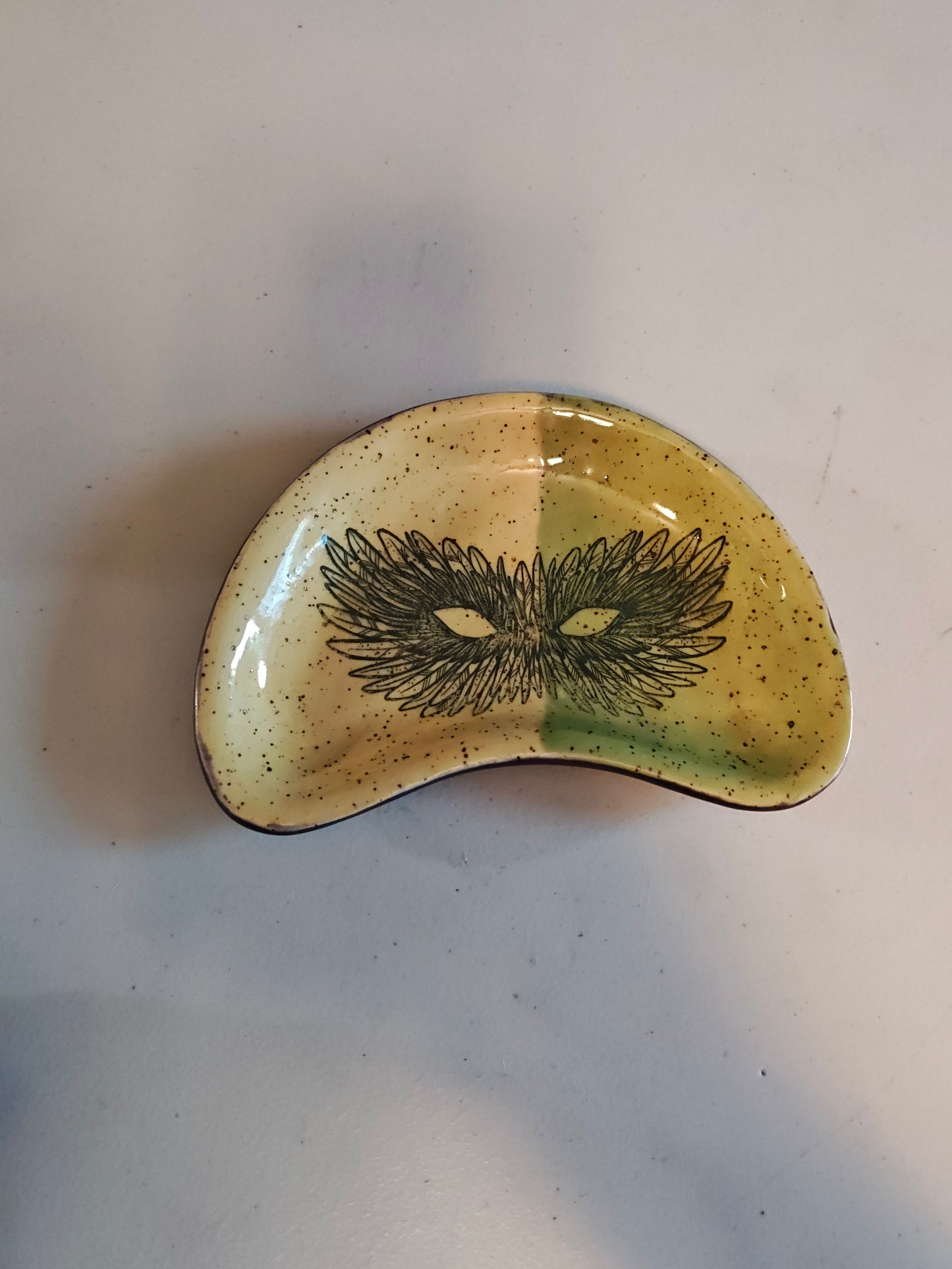 Bean Shaped Mardi Gras Mask Trinket Dish