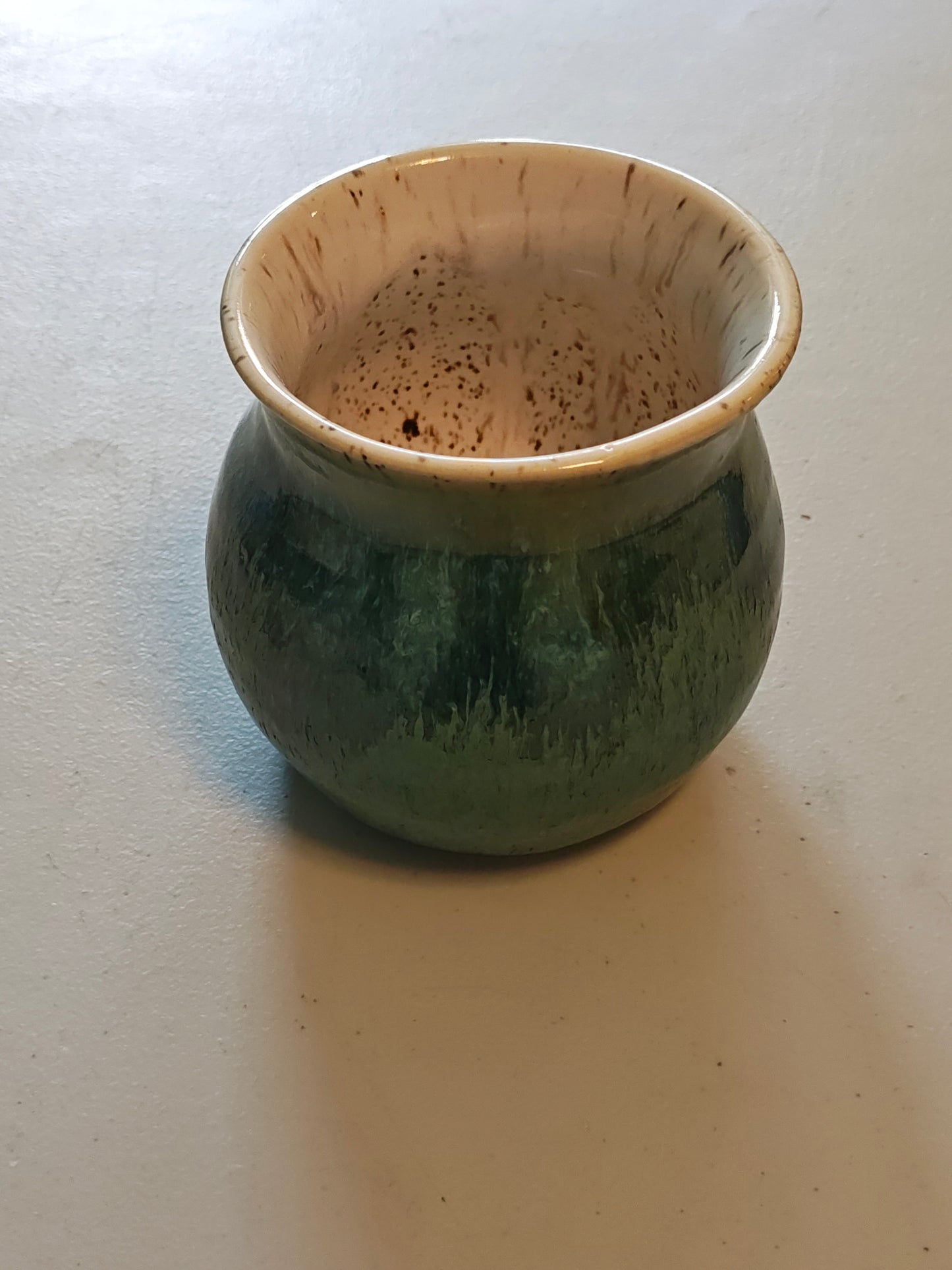 Small Green and White Pot