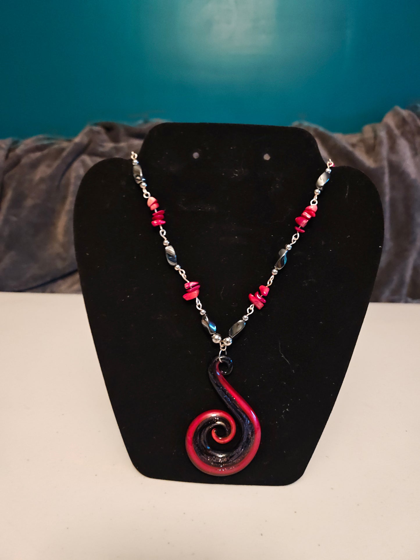 Black and Red Necklace - 56