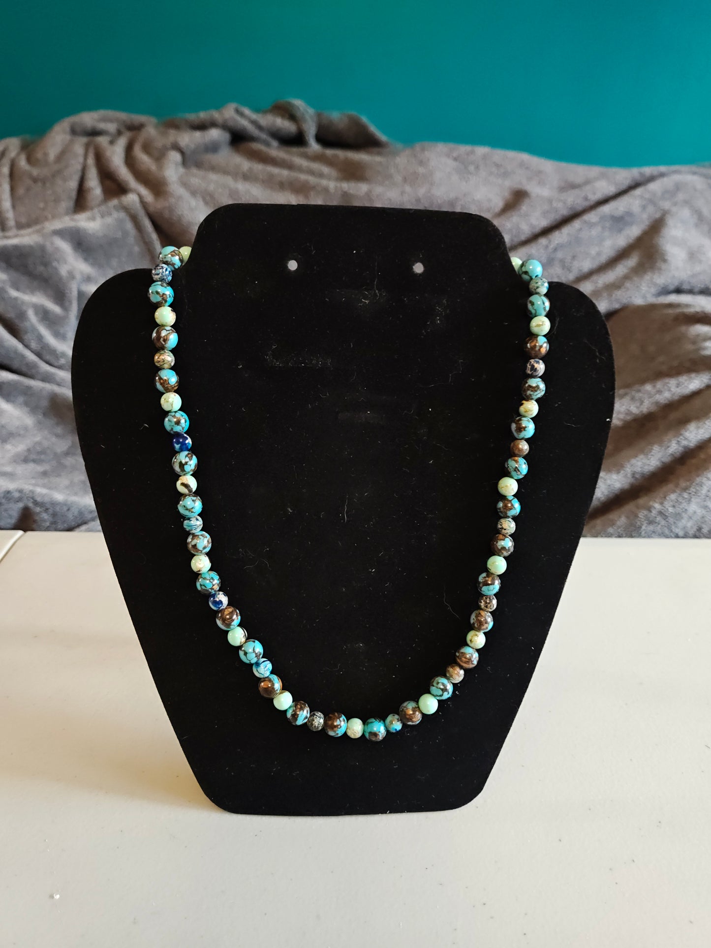 Blue stone Bead Necklace - 6