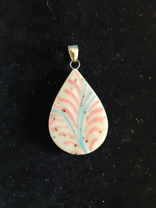 Pink and Blue Scrollwork Pendant - P42