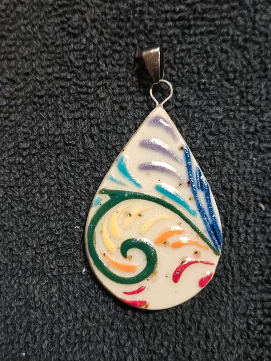 Rainbow Scrollwork Pendant - P111