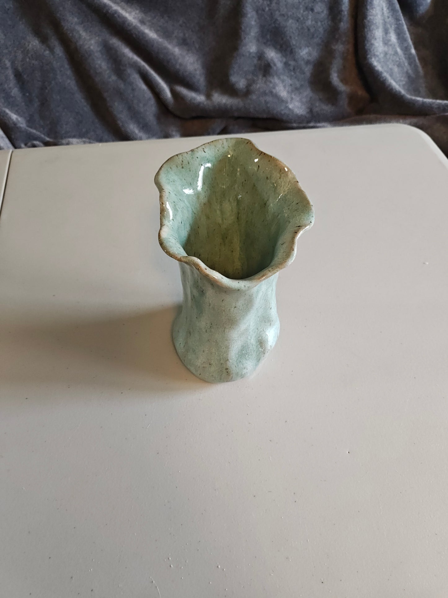 Blue free form vase