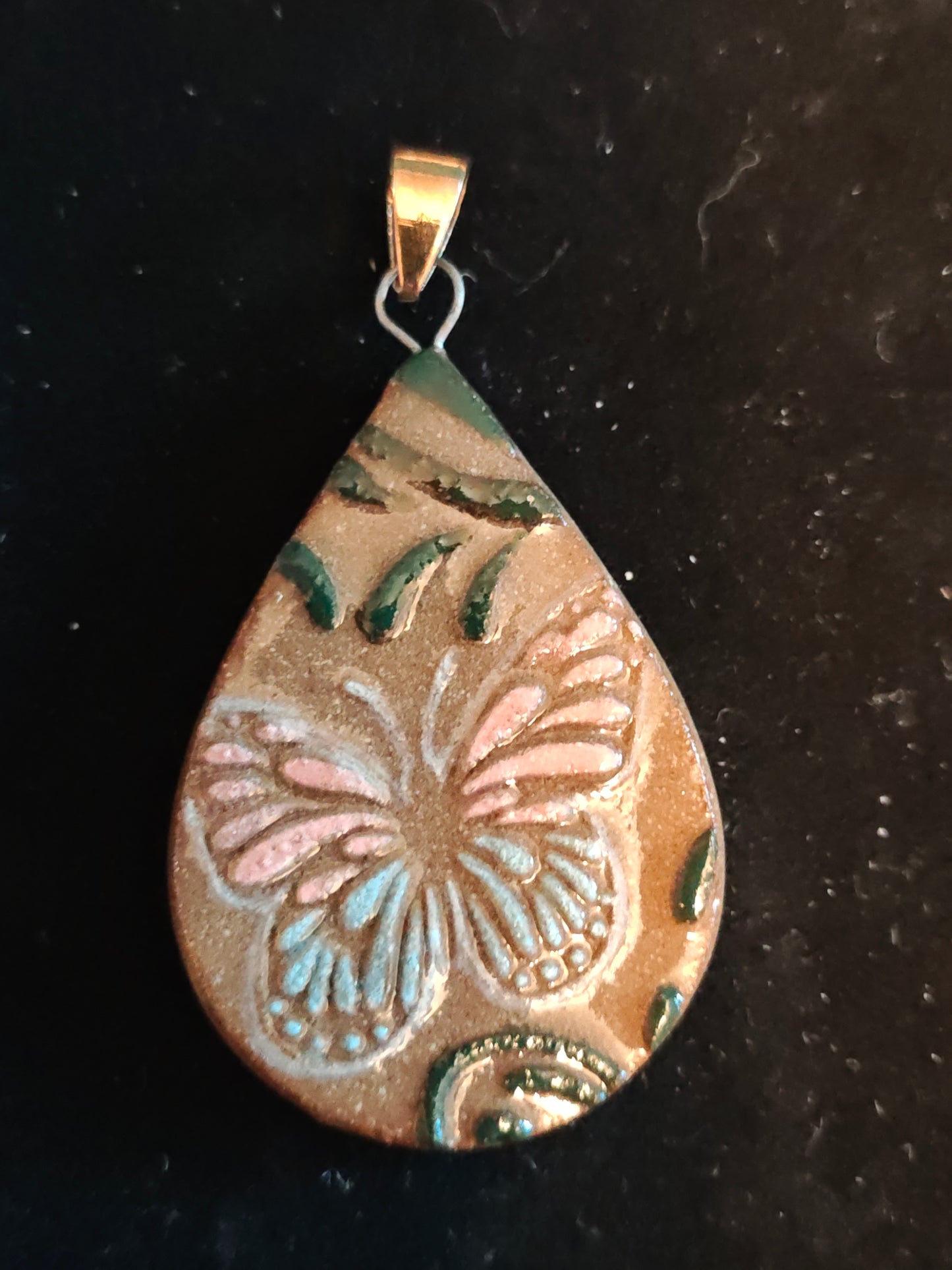 Pink and Blue Butterfly Pendant - P61