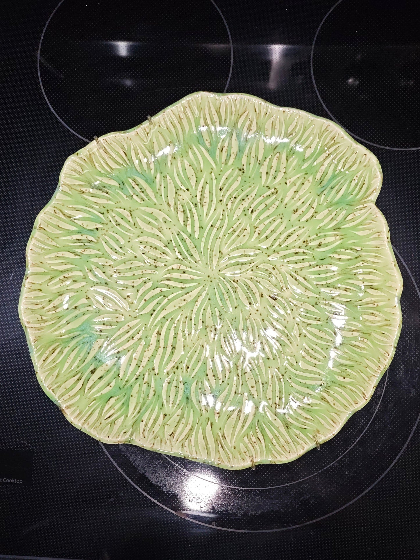 Green round platter