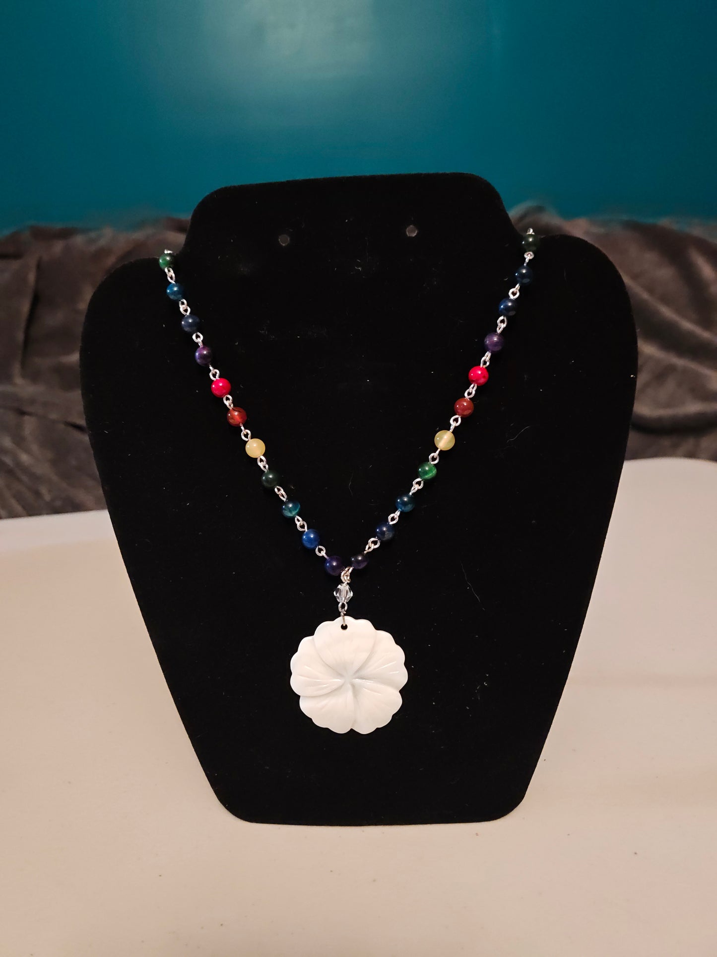 Rainbow Flower Necklace - 25