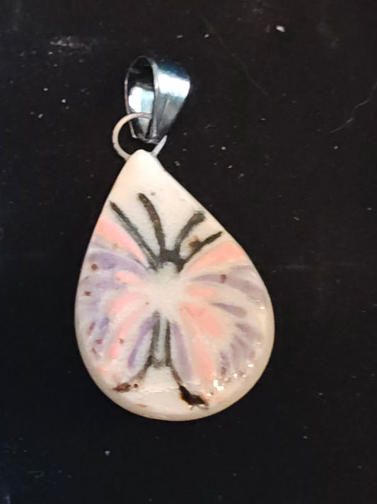 Pink and Purple Butterfly Pendant - P16