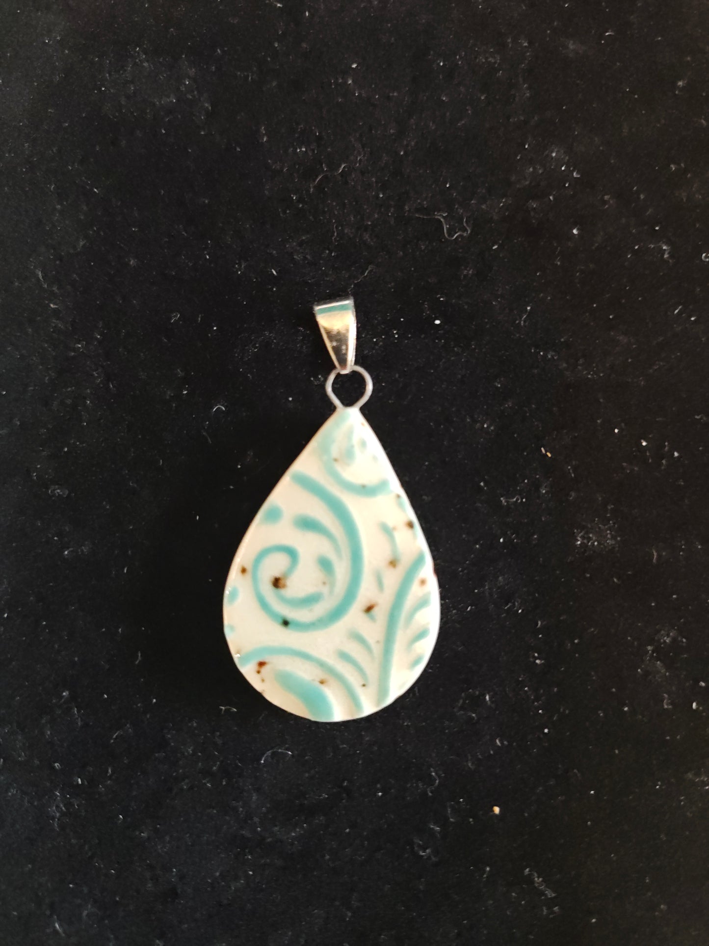 Aqua Scrollwork Pendant - P35