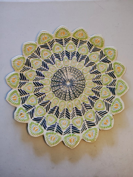 Peacock Feather Platter