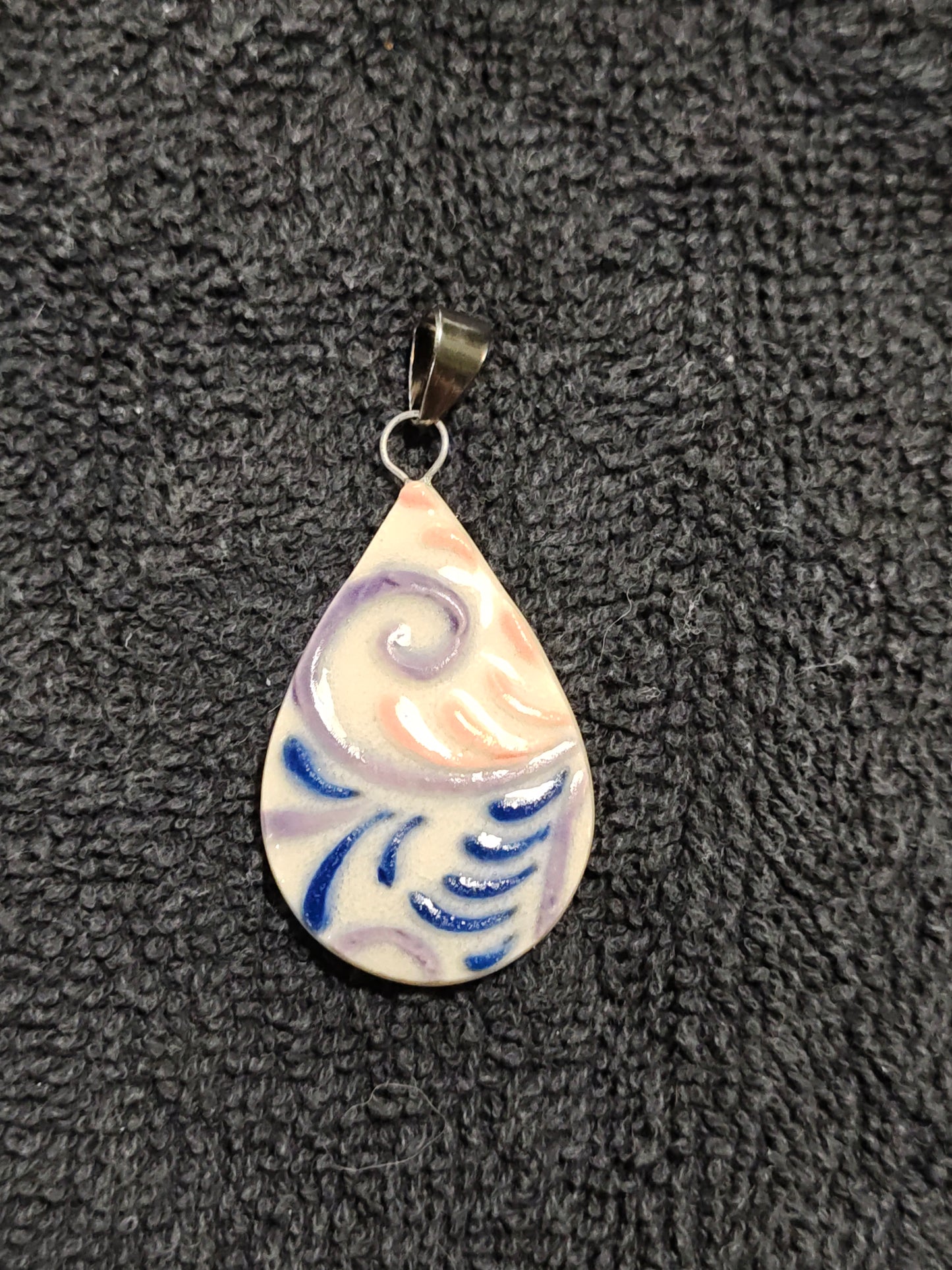Pink, Purple and Blue Scrollwork Pendant - P89