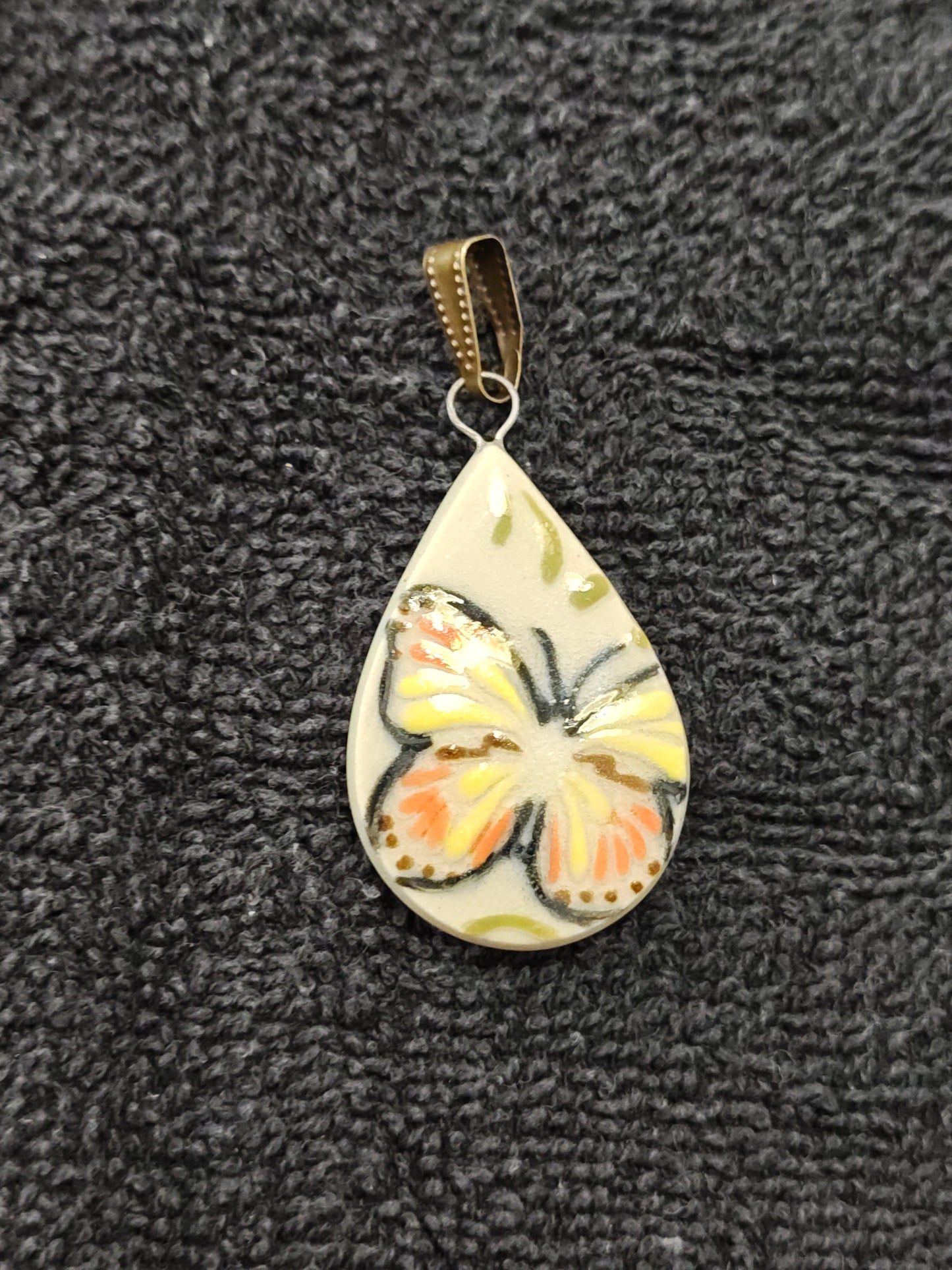 Yellow and Orange Butterfly Pendant - P143