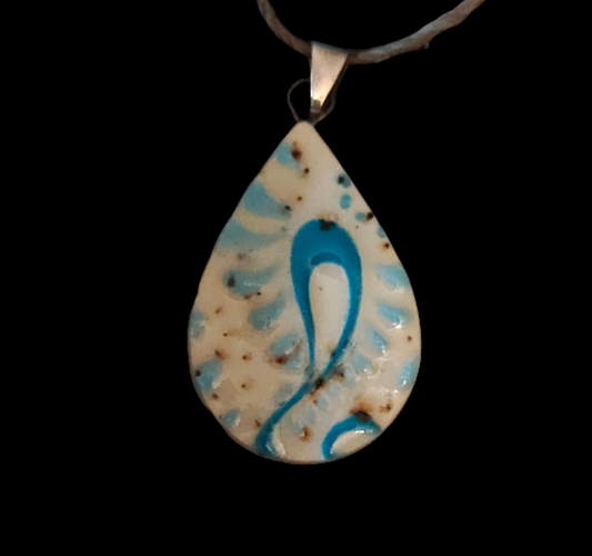 Blue Paisley Pendant - P1