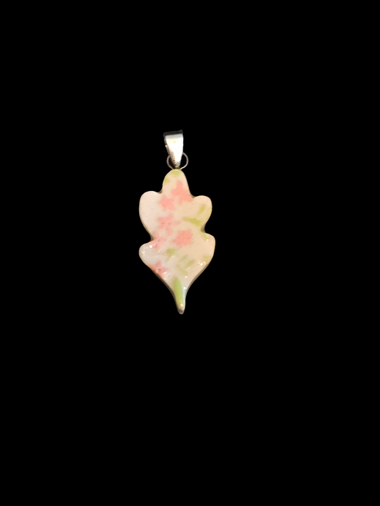 Hand Painted Leaf Shape Pendant - P9