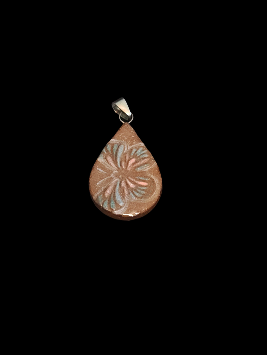 Hand Painted Butterfly Ceramic Pendant - P8