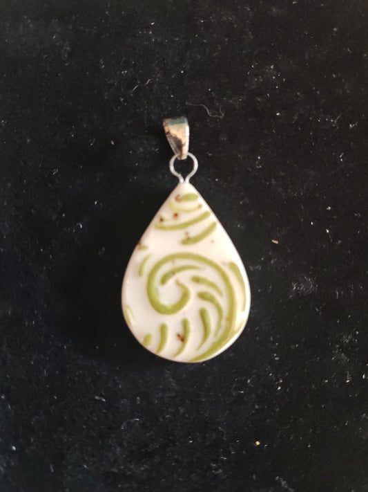 Green Scrollwork Pendant - P32