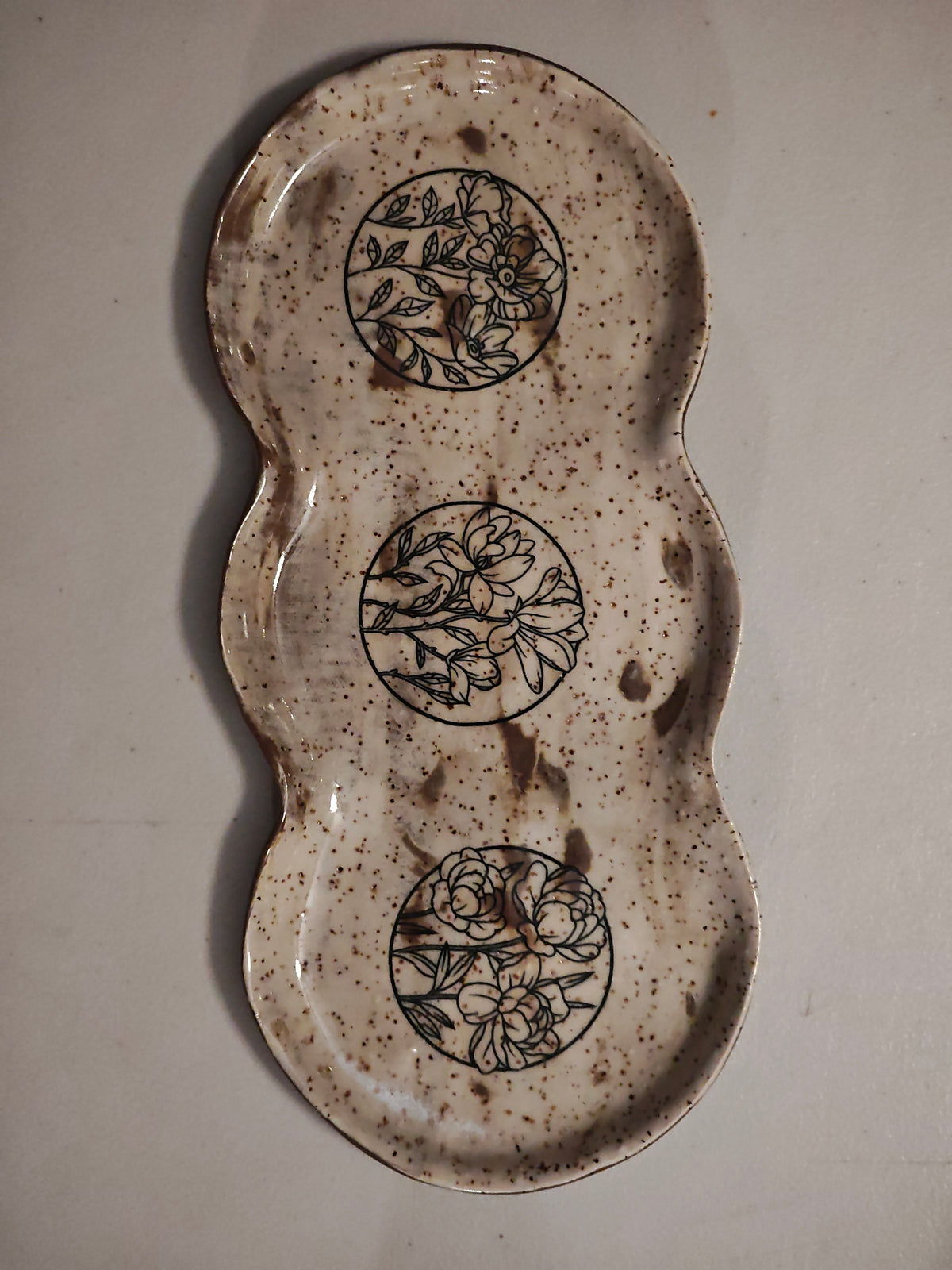 Multiclay Flower Tryptic Plate