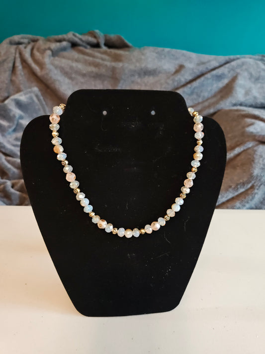 Crystal and Rose Necklace - S8
