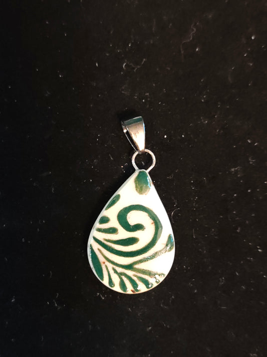 Green Scrollwork Pendant - P68