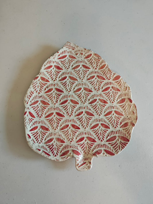 Hand Painted Leaf Plate