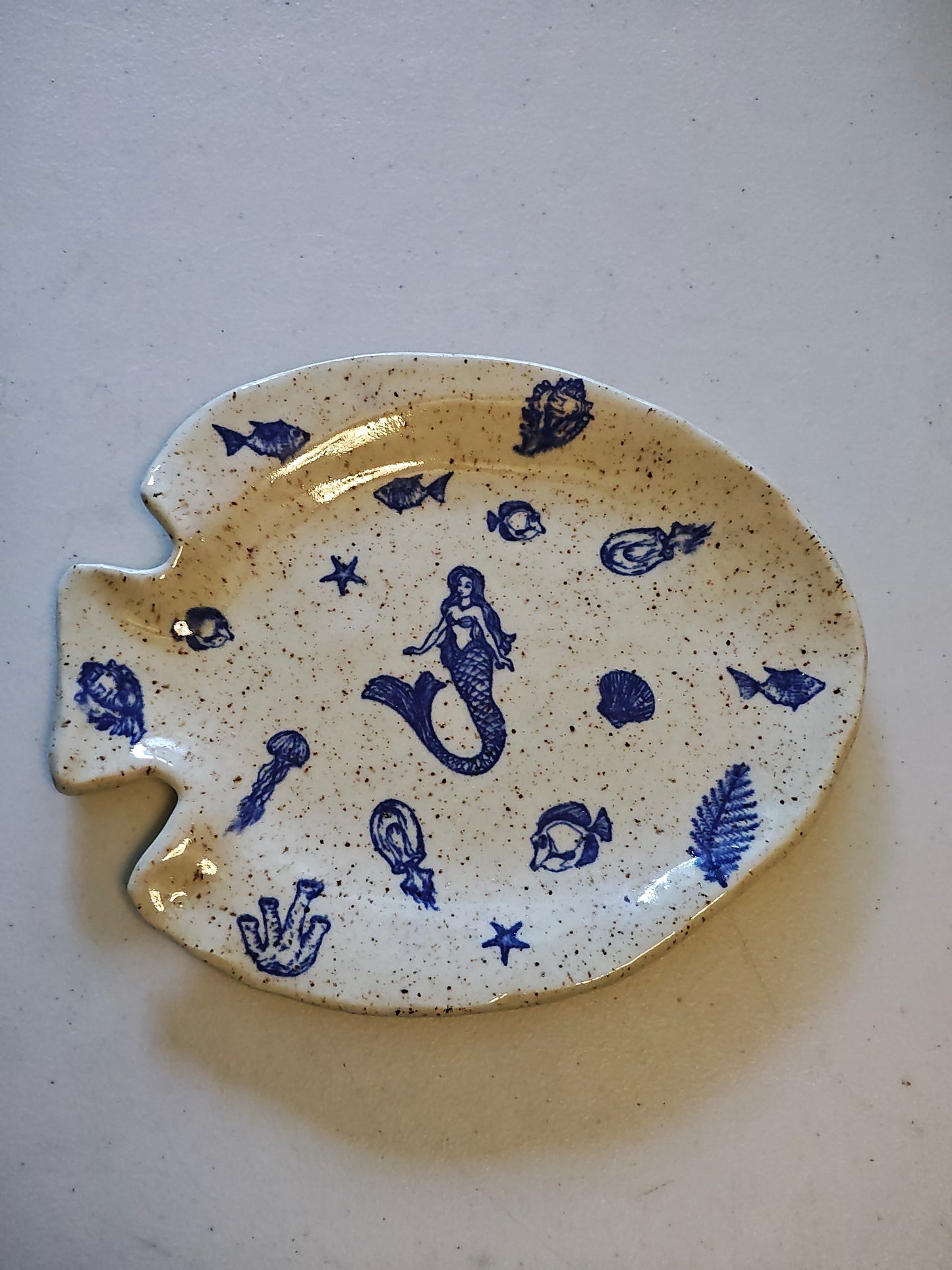 Fish Shaped Plate with Mermaid
