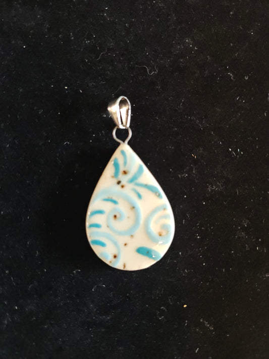 Blue Scrollwork Pendant - P39