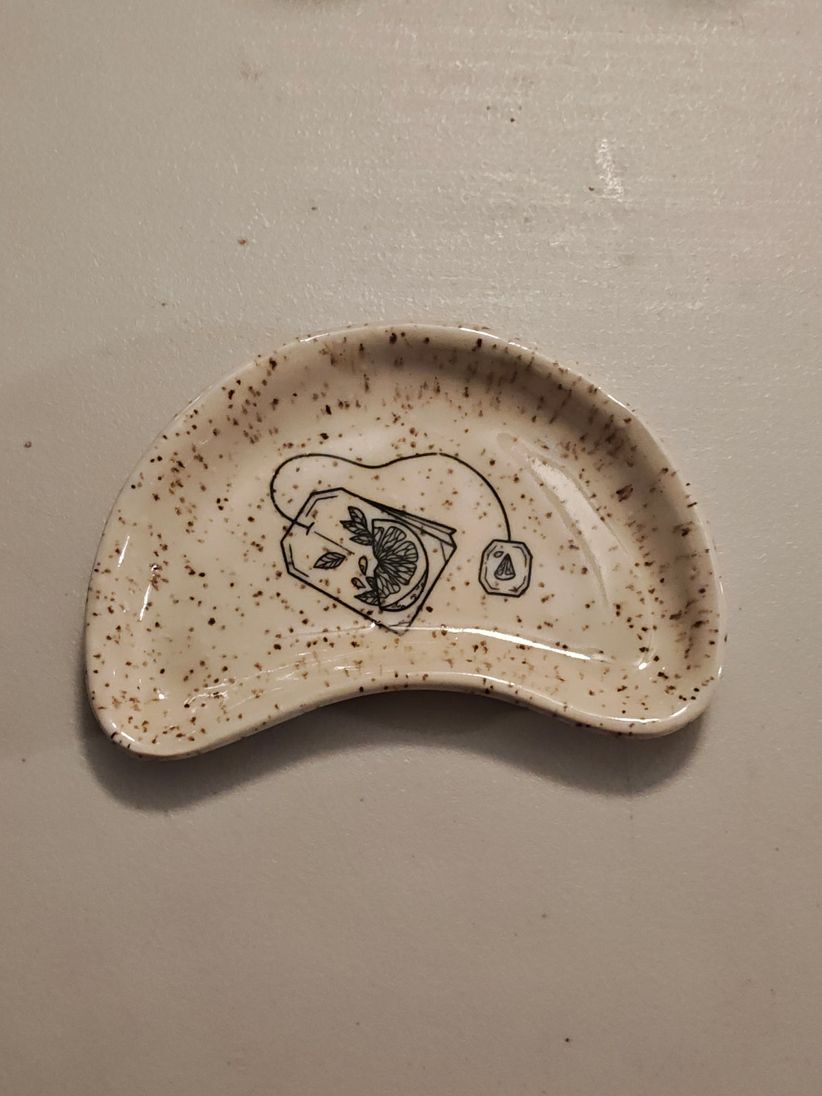 Bean Shaped Teabag Trinket Dish 9 - Orange Slice