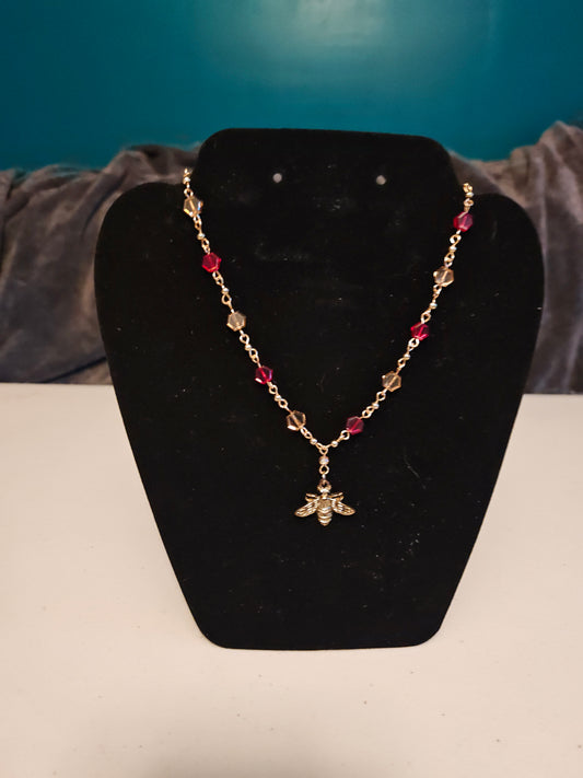 Crystal Honey Bee Necklace - C57