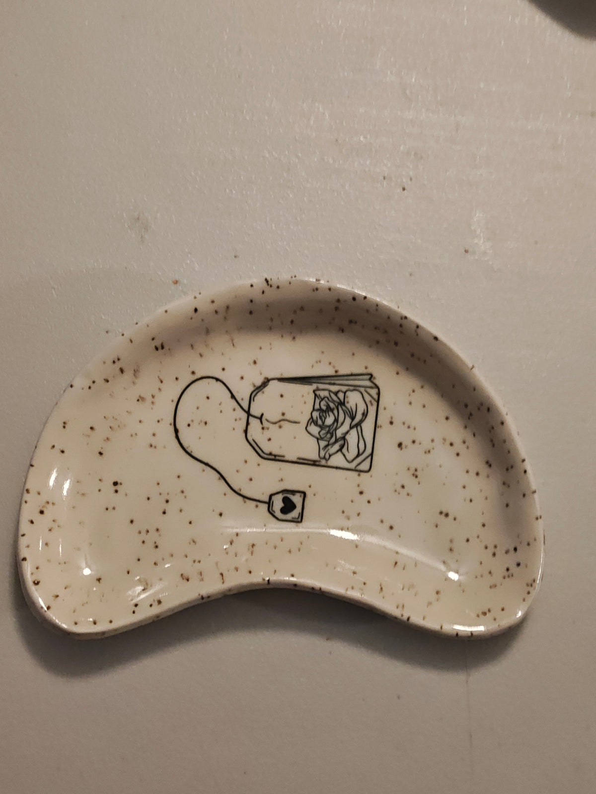 Bean Shaped Teabag Trinket Dish 5 - Rose