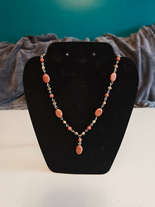Sandstone and Rose Necklace - C42