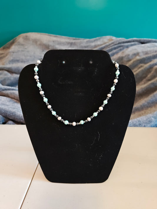 Freshwater Pearl and Glass Necklace - S34