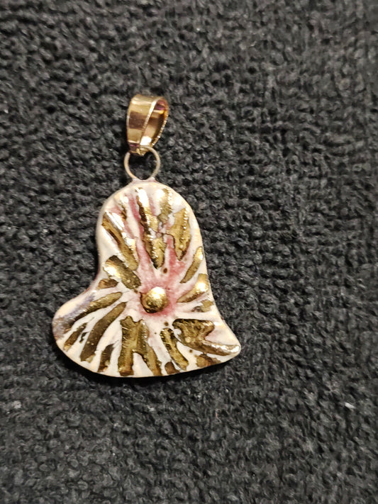 Heart Shaped Gold Vortex Pendant - P128