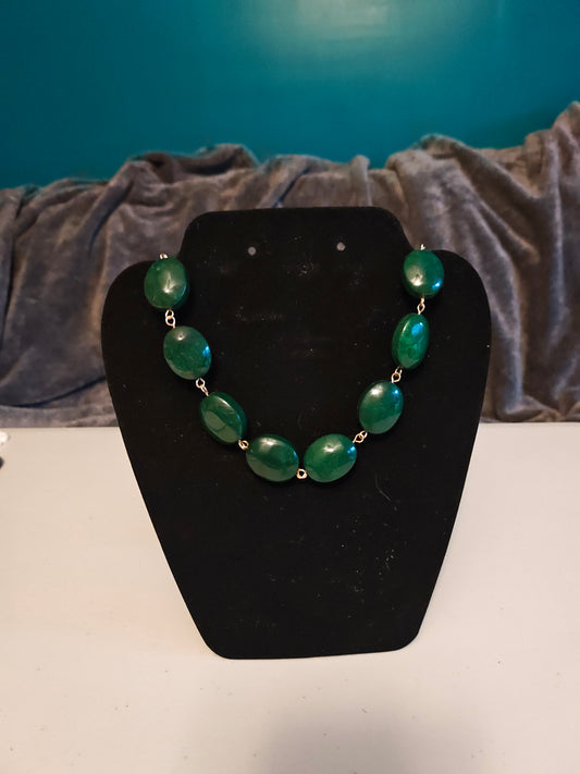 Large Green Stone Necklace - C54