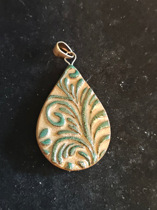 Green Scrollwork Pendant - P50