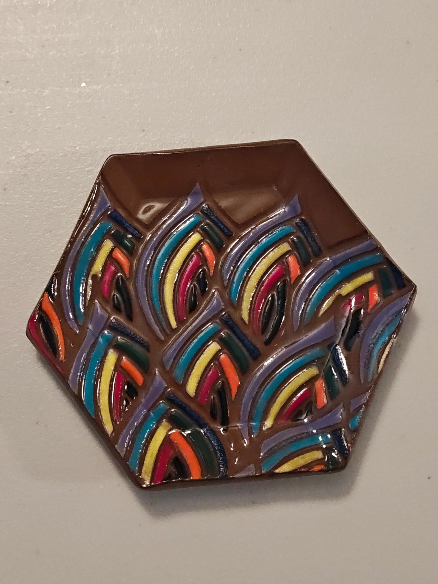 Hexagonal Rainbow Trinket Dish