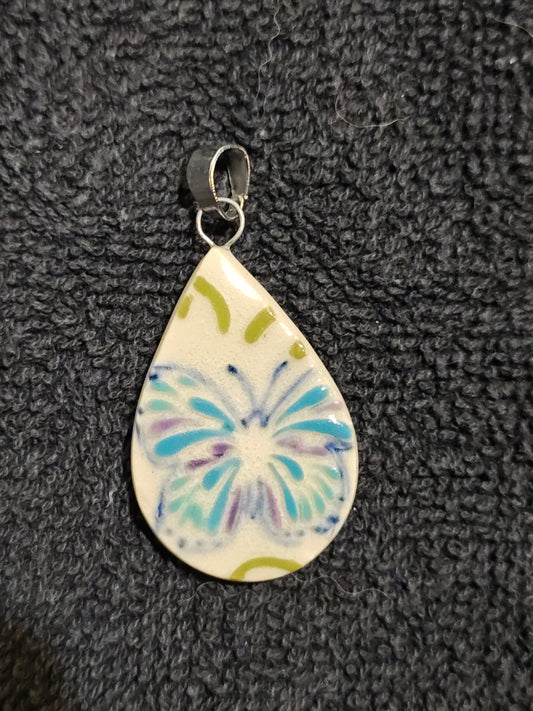 Blue and Purple Butterfly Pendant - P90